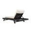 Chaise longue de patio en bois d'acacia Porter avec dossier réglable et coussin de dossier-1392073055