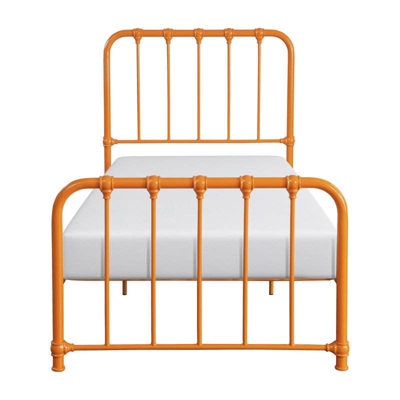Lit plateforme en métal Anite, Simple, Orange