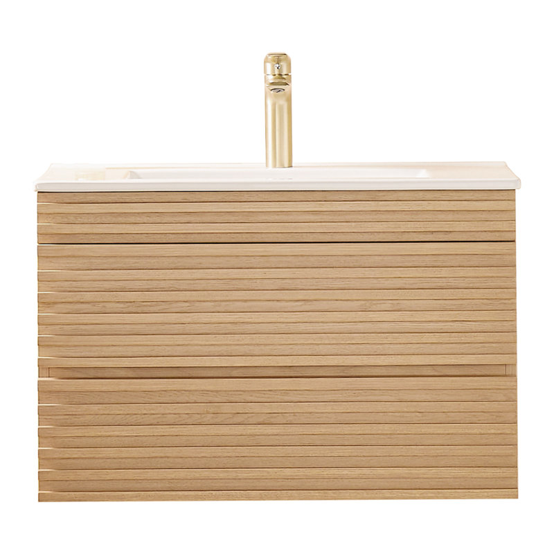 Meuble-lavabo mural simple 30 po avec lavabo en céramique