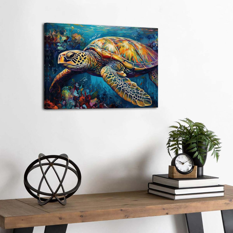 30*40,Wall Art Sea Animal Coastal Room Decor Ocean Turtle Canvas Prints Painting., 40 cm H x 60 cm W