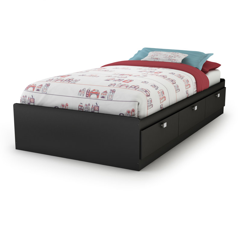 Spark Kids Twin Platform with Drawers, Black