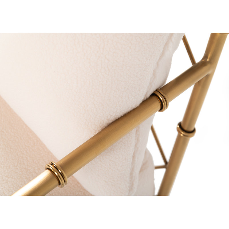 Boualam Stylish Velvet Accent Chair, White Velvet