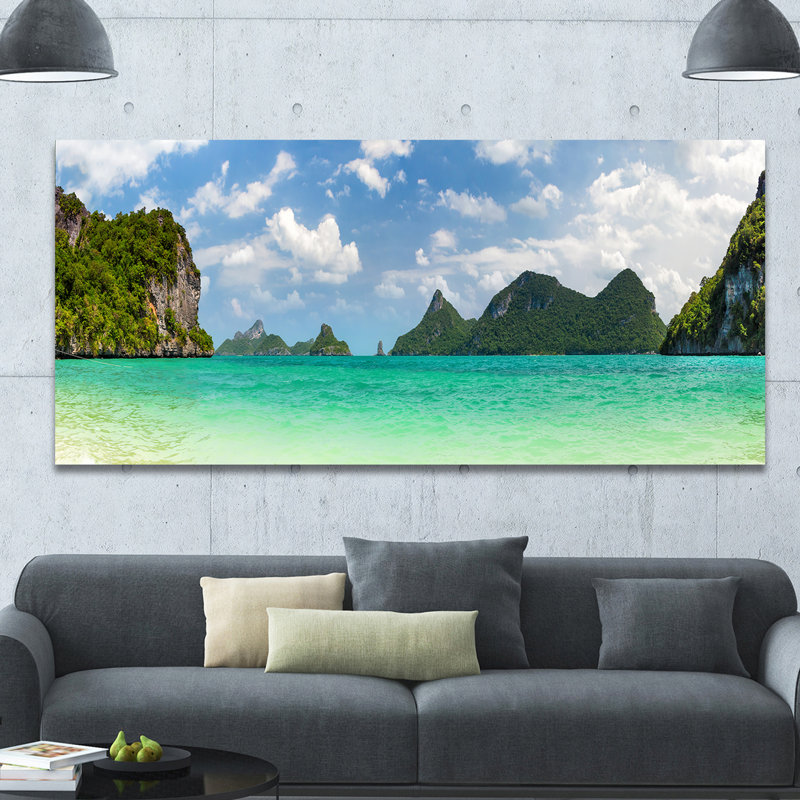 « thaïlande beach panorama », reproduction de photo sur toile tendue, H 28 po x l 60 po x p 1,5 po