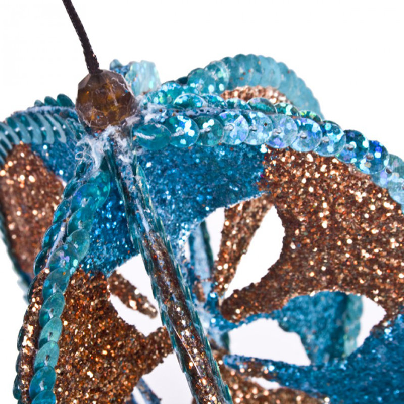 10cm Bauble, Turquoise / Copper