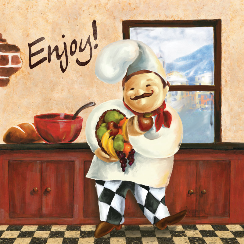 Cook In Kitchen I - Wrapped Canvas Painting, 51cm H x 51cm W x 3.8cm D