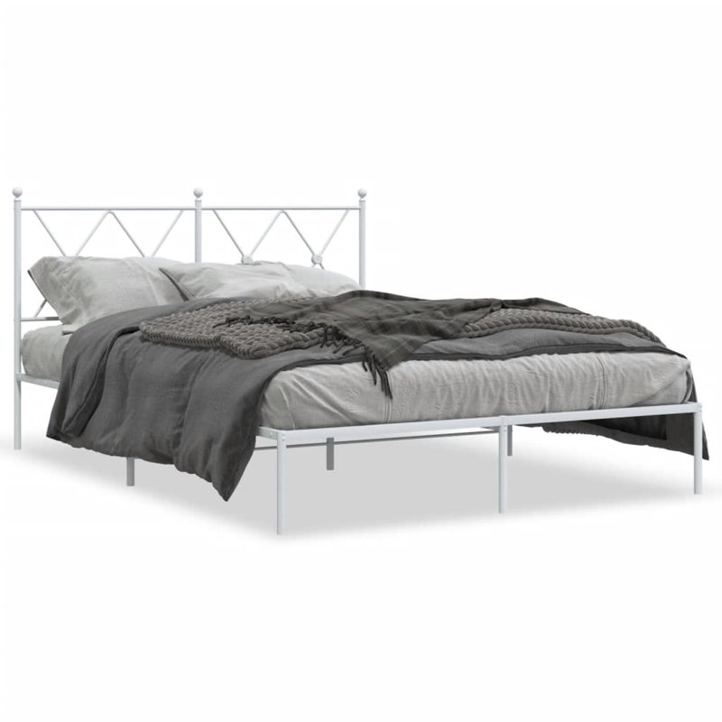Corrstown Metal Bed, Double (4'6), White