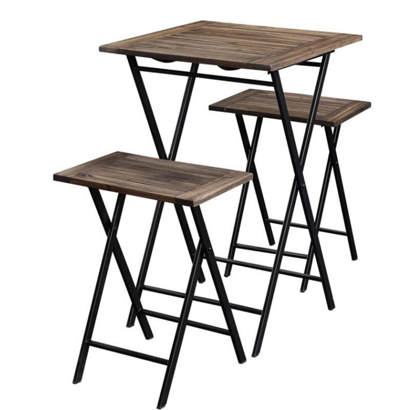Briona 2 - Person Solid Wood Top Trestle Dining Set