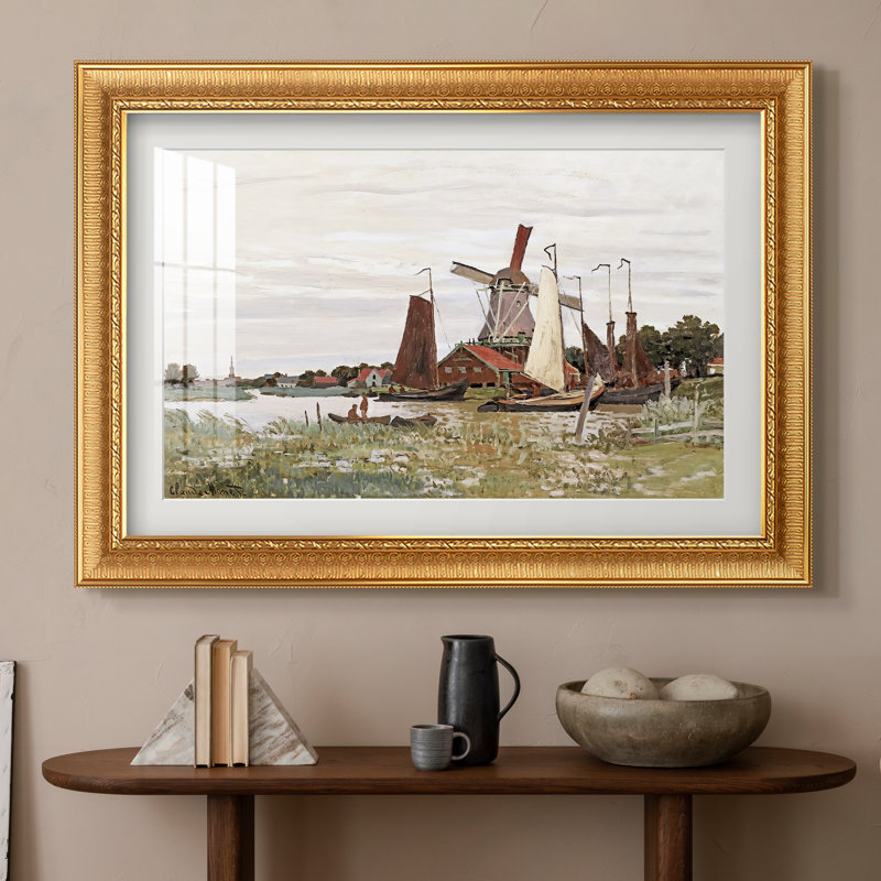 Moulin à vent de Zaandam, 1871 - Claude Monet - Reproduction encadrée sur mesure, 16x22 INNER SIZE, Framed Print with Mat