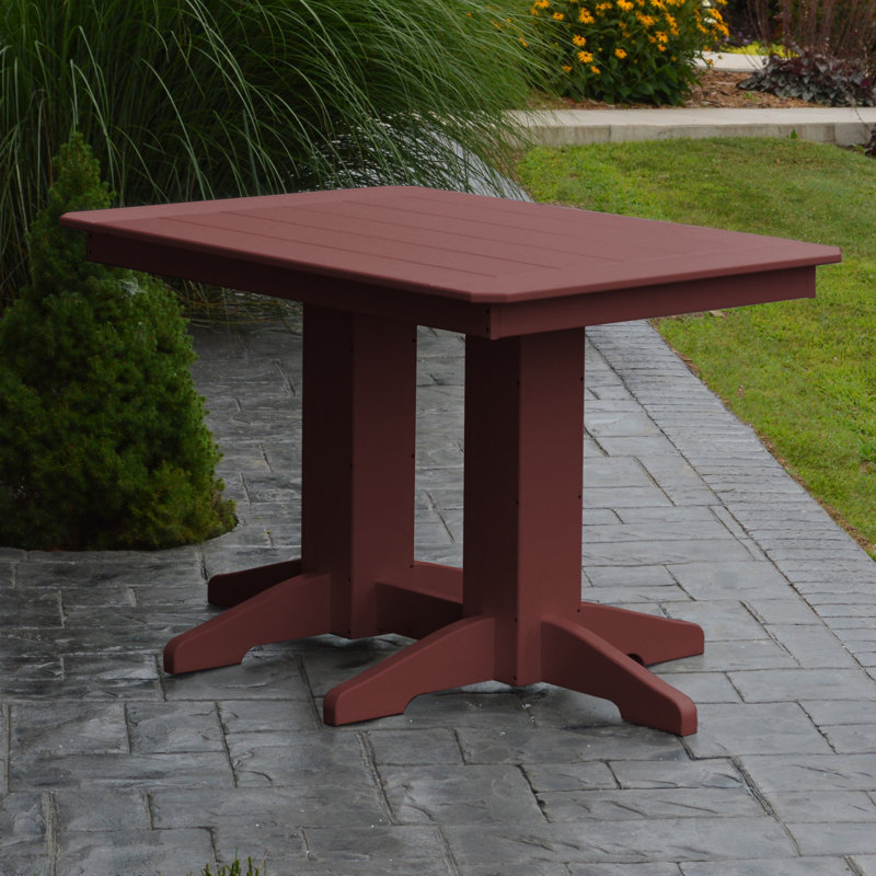 Nettie Rectangular Outdoor Dining Table With Umbrella Hole , in. W 33'' in. D, Cherrywood, 48" L x 33" W