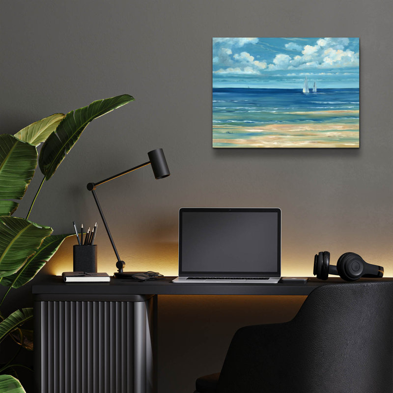 «Summerset Voiliers» par Paul Brent, verre acrylique Wal Art, H 12 po x l 16 po x P 0,13 po