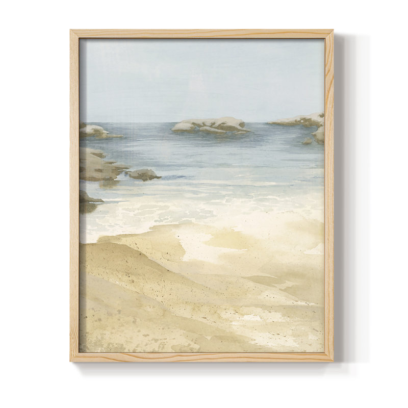 Tranquil Beach I, reproduction encadrée - bois massif, H 11 po x l 9 po