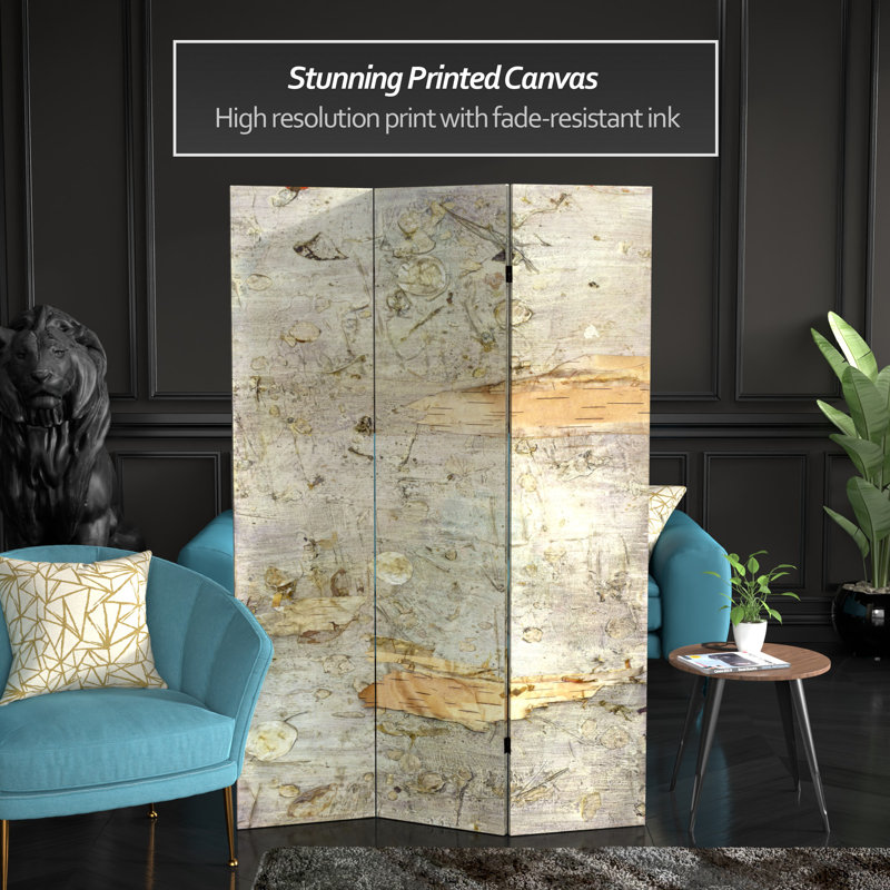 Shadow 3 Panel Room Divider, Birch Bark