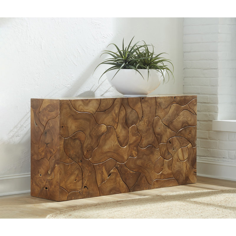 Teak Slice Console, Natural