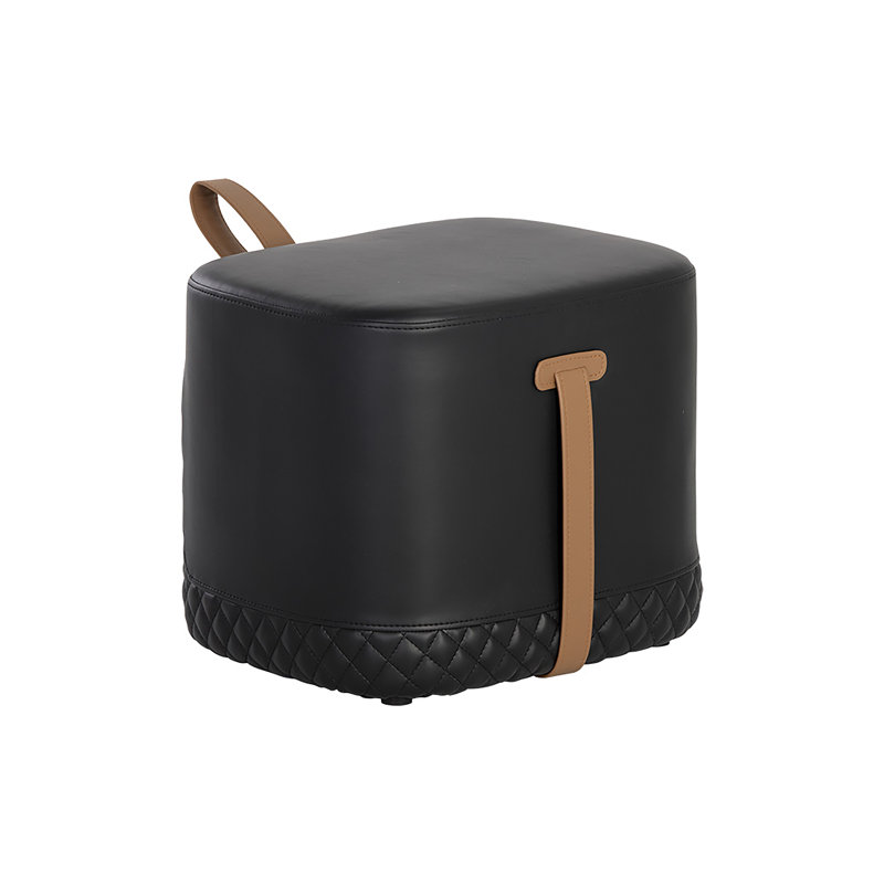 Axio Oval Leather Ottoman
