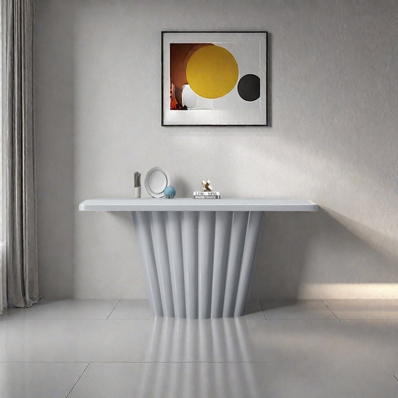 Console moderne minimaliste, Bleu grisâtre, H 35,43 po x l 47,24 po x P 15,75 po