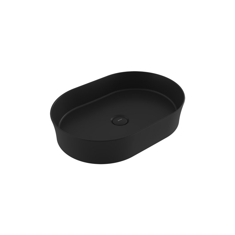 Sottile Slim Line Countertop Basin - 55x38cm, 0TH, Matte Black