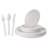 Compostable Disposable Paper Plates Combo and Utensil Set - 25 Sets