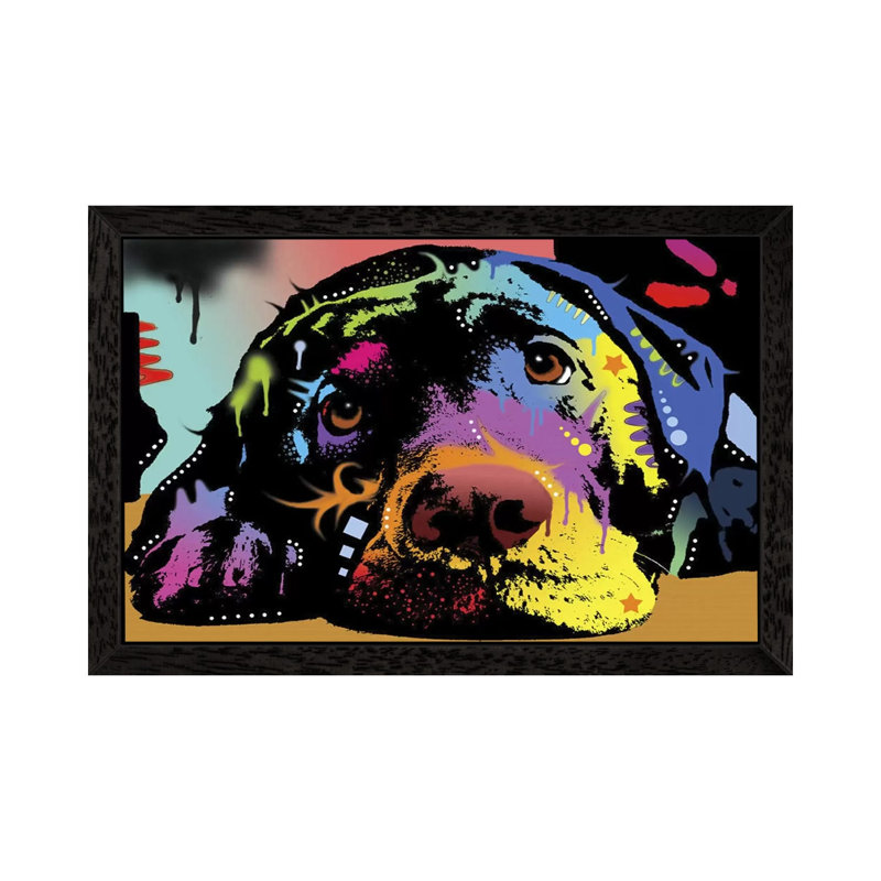 Lying Lab by Dean Russo - Print on Canvas, 66.04 cm H x 45.72 cm W, Black Framed