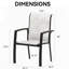 Deux chaises d'extérieur en métal empilables pour patio, jardin ou bord de piscine, structure noire, résistante aux intempéries, à séchage rapide, L 22,1 po x l 25,2 po, H 36 po, capacité de 400 lb pour tous les repas 2, dossier et siège respirants-1540421249-1540421251