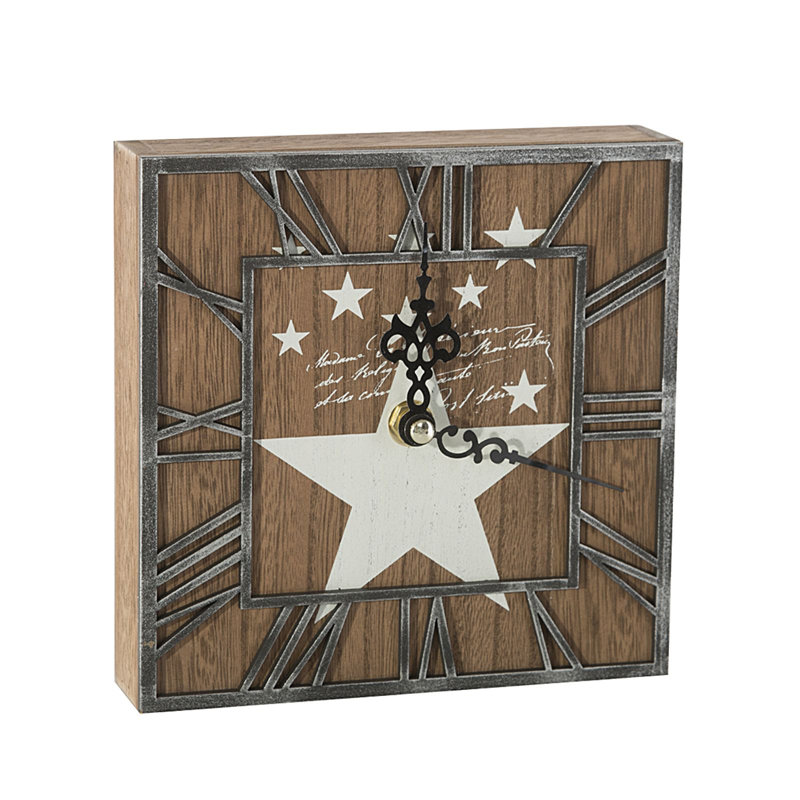 Industrial Analogue: Numerical Quartz Controlled Tabletop Clock in Brown/Black/White