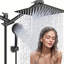 Pomme de douche noire haute pression 12 po avec bras d'extension réglable 11 po et 3 réglages à main