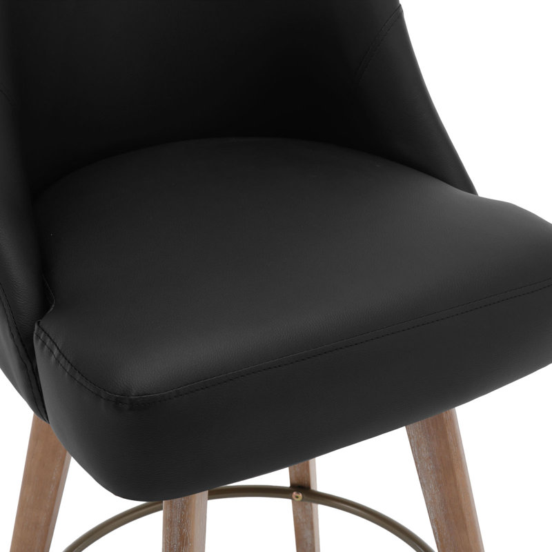 Tabouret de bar rotatif 26 po Kiain, Noir