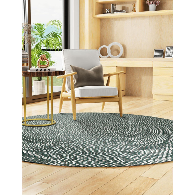 Tapis contemporain Aideen - vert, Rond 2 pi