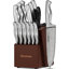 Knife Set, 15-Piece Kitchen Knife Set With Block, Built-In Knife Sharpener, German Stainless Steel Knife Block Set, Dishwasher Safe