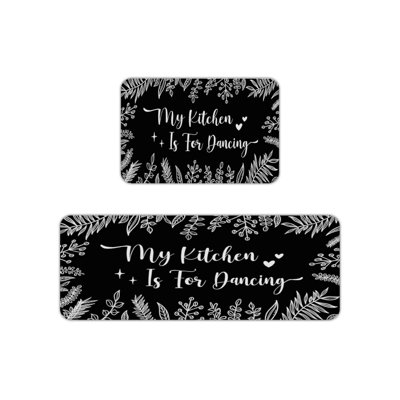 Tapis de cuisine noir, ensemble de 2 tapis modernes pour cuisine et garde-manger