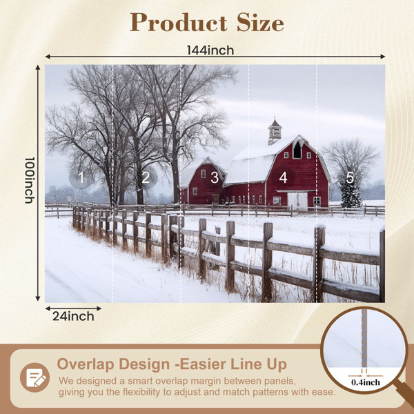Red Barrel Studio Peel and Stick Wallpaper Beautiful Winter Scene New ...
