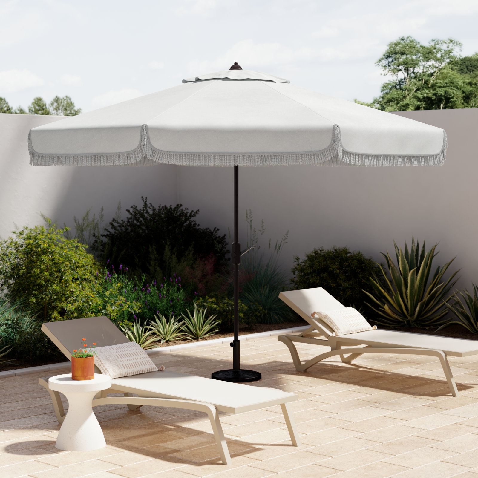 Darya 130'' Outdoor Umbrella, White