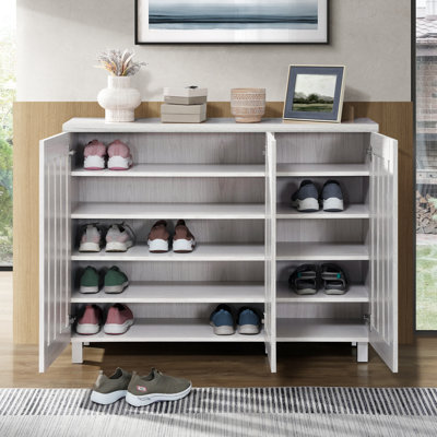 Camden Louvered 20 Pair Shoe Storage Cabinet