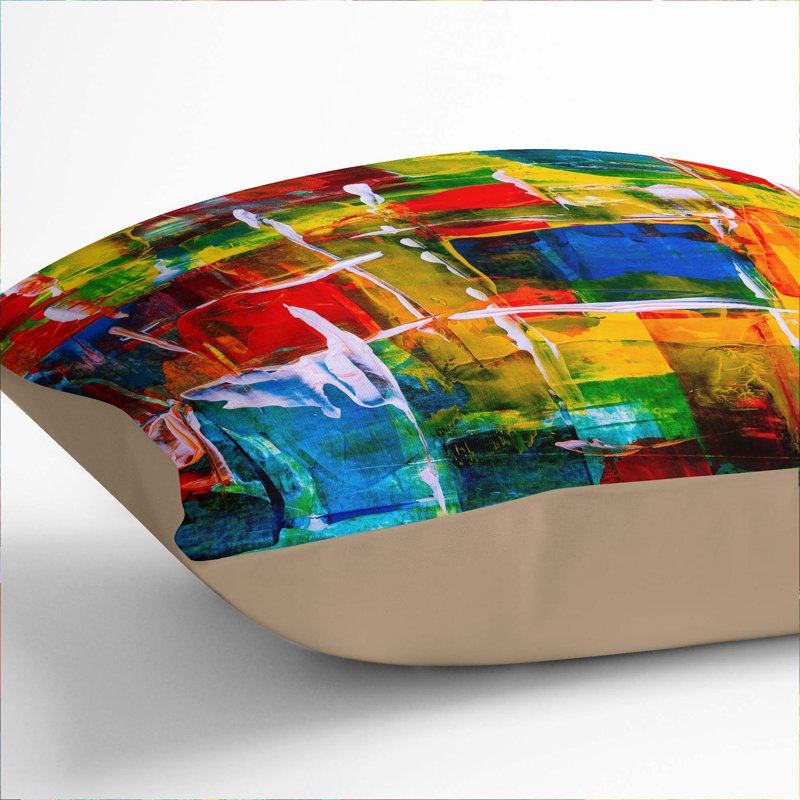 Abstract Square Throw Cushion, 40 x 40 cm, Stone