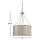 Soho 4 Light Metal Dimmable Drum Chandelier