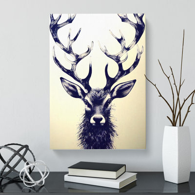 Mayview Stag Graffiti Art - Wrapped Canvas Print