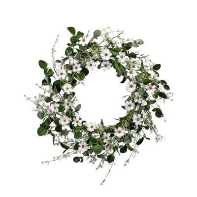 Faux Daisy Polyester 22'' Wreath