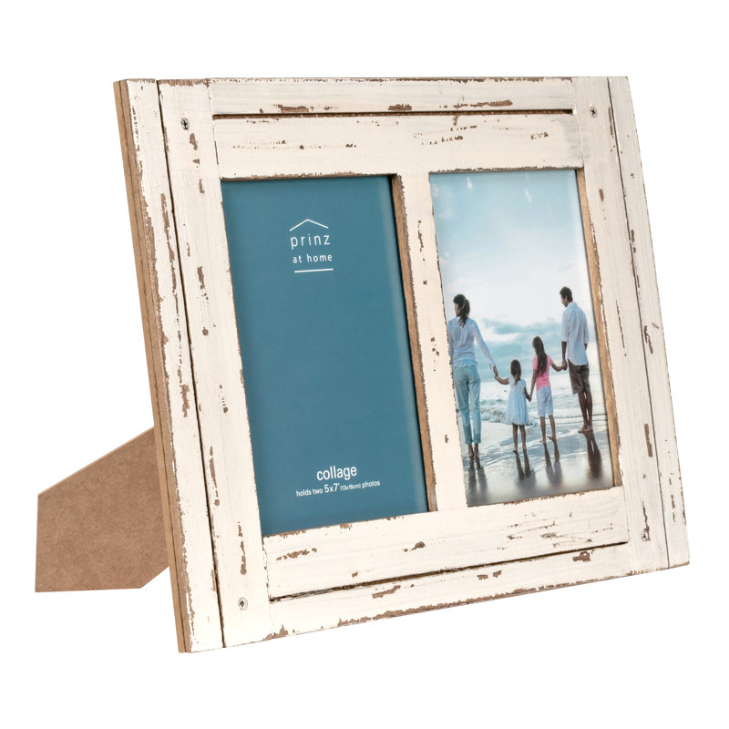 Haslam Wood 5" x 7" Double Collage Picture Frame, White