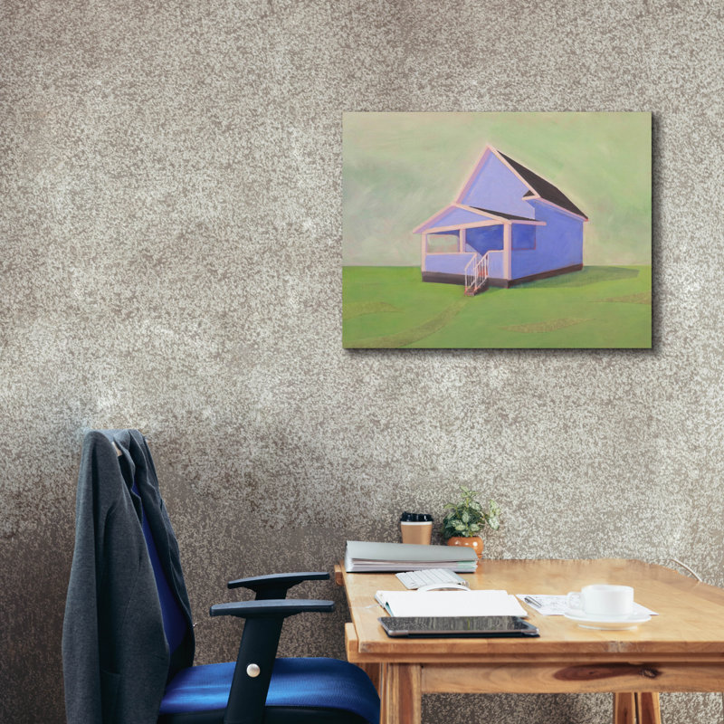  «Blue House» par Bebe Keith, art mural sur toile, 34 po x 26 po