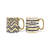 kook Coffee Mug Set, Lined Geometric Design, Black And Gold, Set Of 2