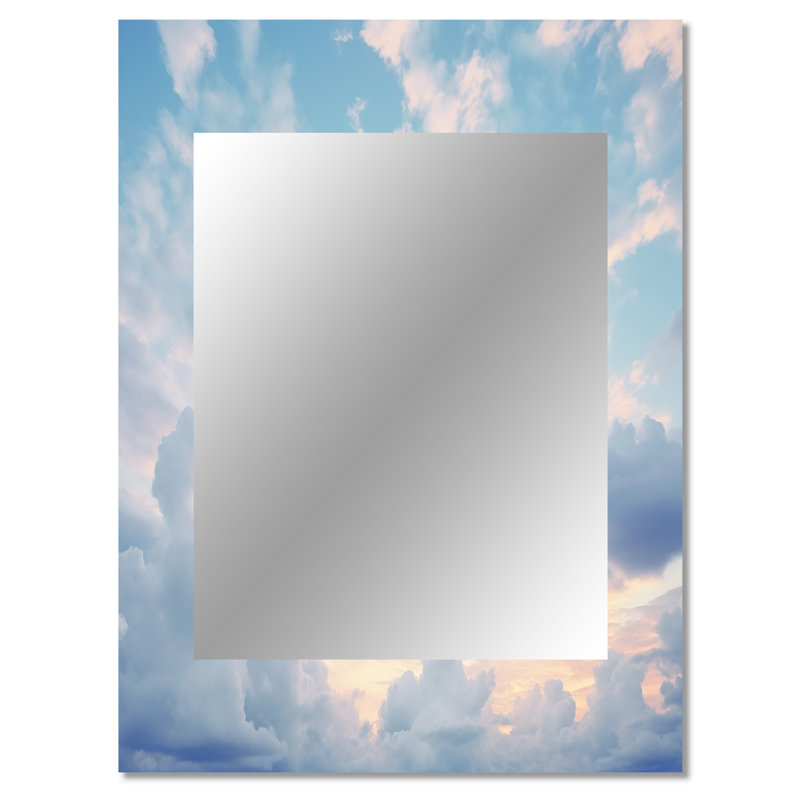 White Sky Pure Elegance I - miroir décoratif Sky, miroir mural traditionnel, impression d'art en métal, 40 po x 30 po