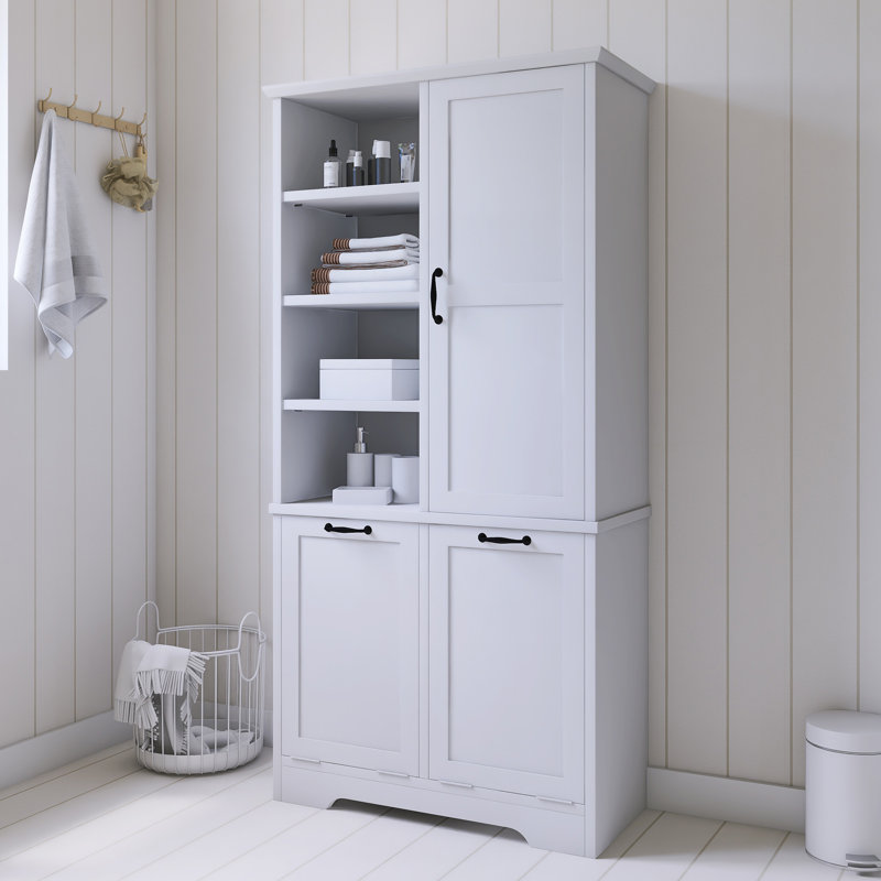 Armoire de rangement pour salle de bain 68 po, Blanc