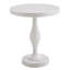  Table de bout à piédestal rond en bois 22 po Solmere, blanc-676207080
