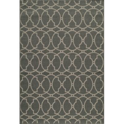Tapis d'intérieur / extérieur gris tissé à la machine Yepez