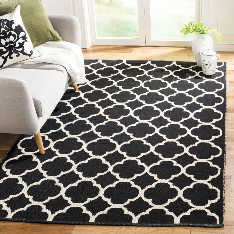 Tapis en coton tissé à la main Desota, Rectangle 8 pi x 10 pi