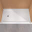 60 po X 36 po Base de douche en acrylique à seuil simple en acrylique avec plateau central et drain central en blanc
