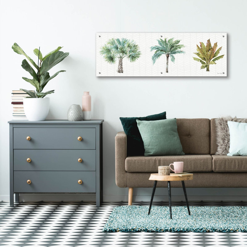 «Mixed Greens XV» par Lisa Audit, art mural en verre acrylique, H 16 po x l 48 po