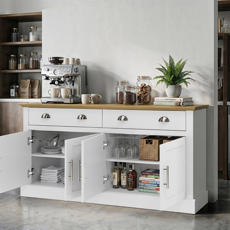 Sufy 4 Door 2 Drawer Sideboard, White
