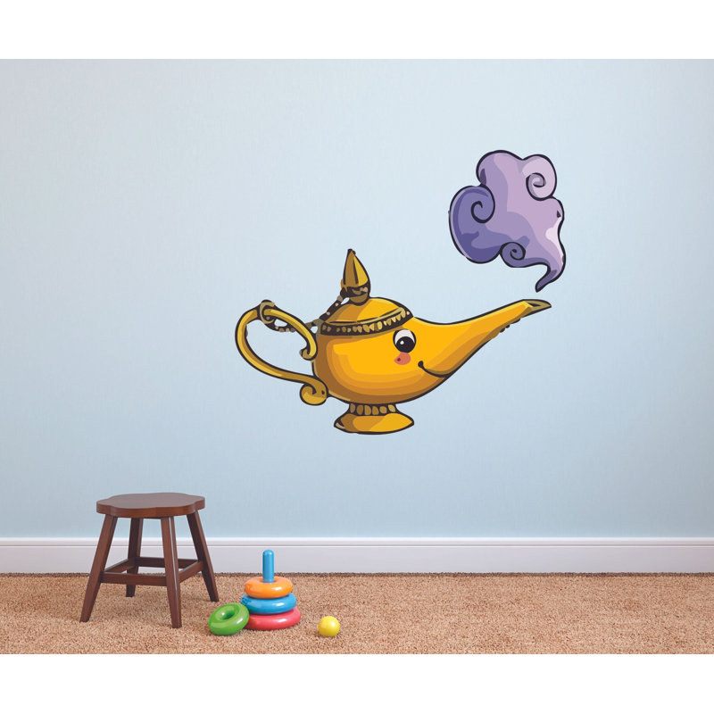 Adhésif décoratif lampe caricature de genie, H 30 po x l 30 po