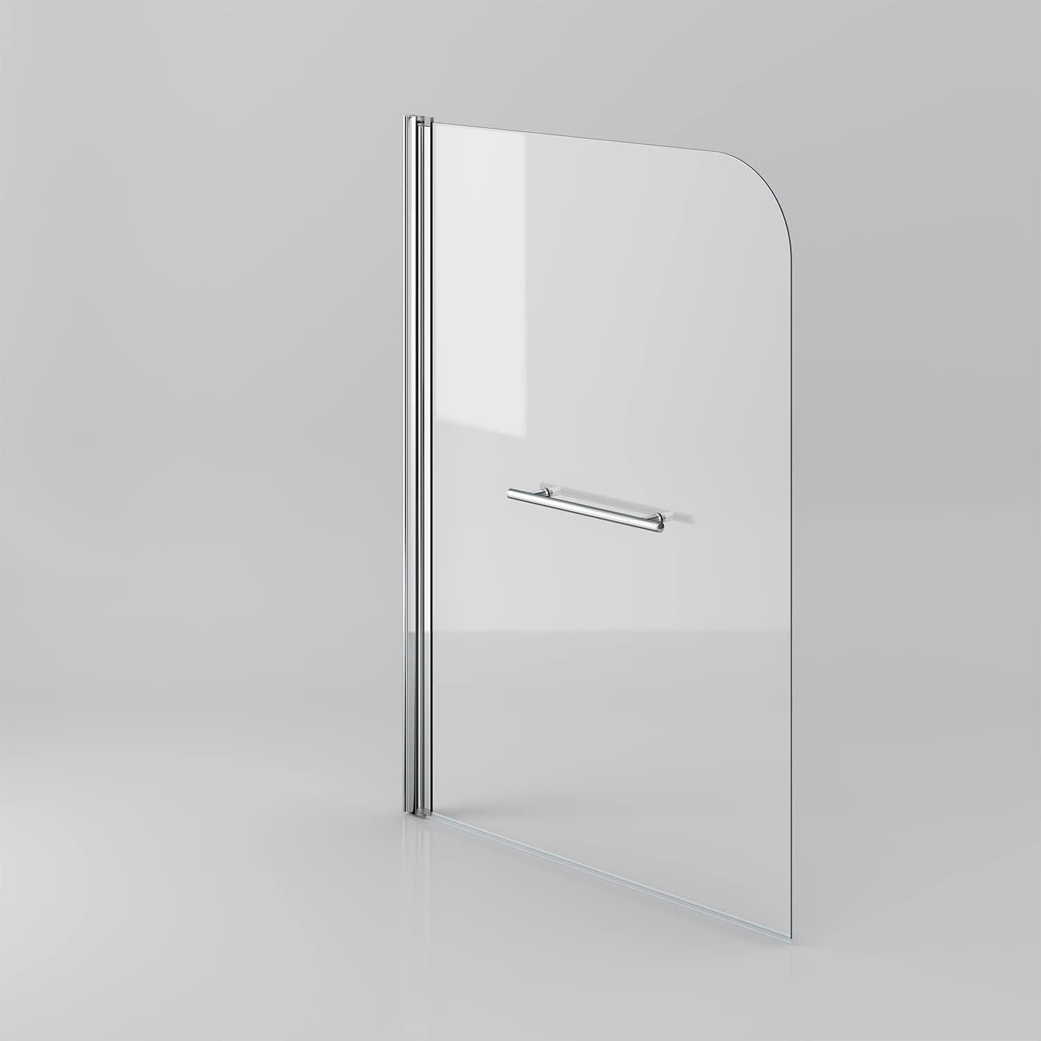 Belfry Bathroom 1000mm Modern Pivot Bath Shower Glass Screen Reversible ...