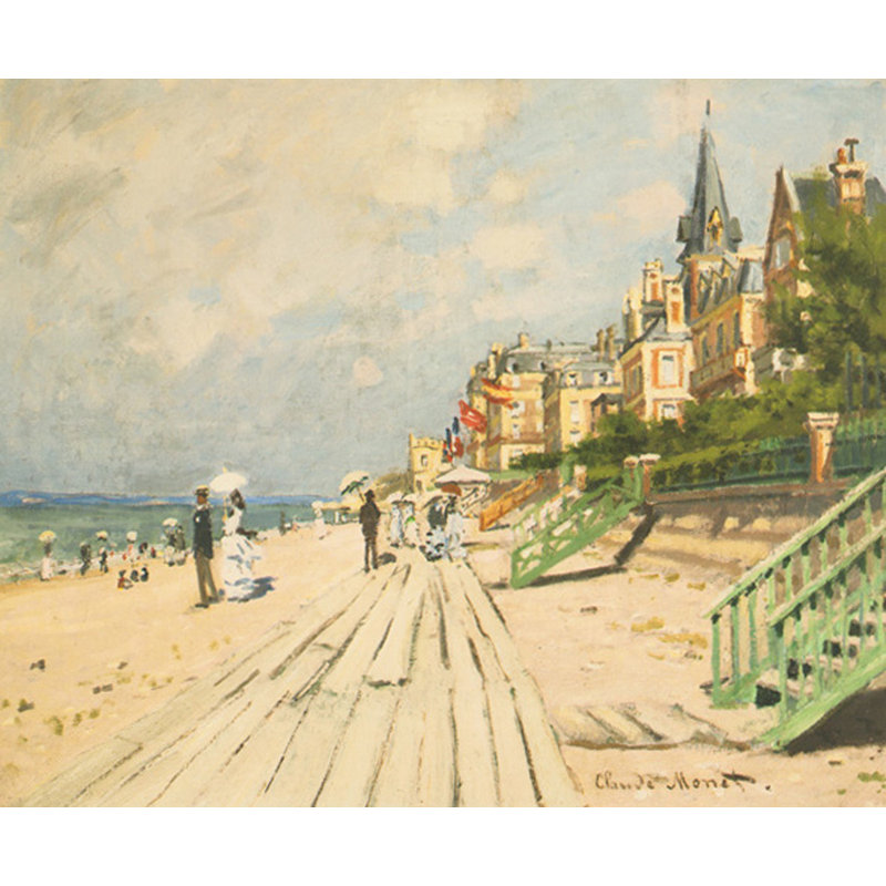 Beach at Trouville, 1870, 20" H x 24" W